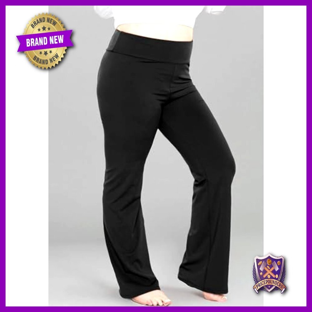 Plus Size High Waist Bootcut Yoga Pants Ultra Flex Stretch Comfort - Picture 6 of 6